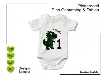 Plotterdatei Dino Geburtstag mit Namen, Body